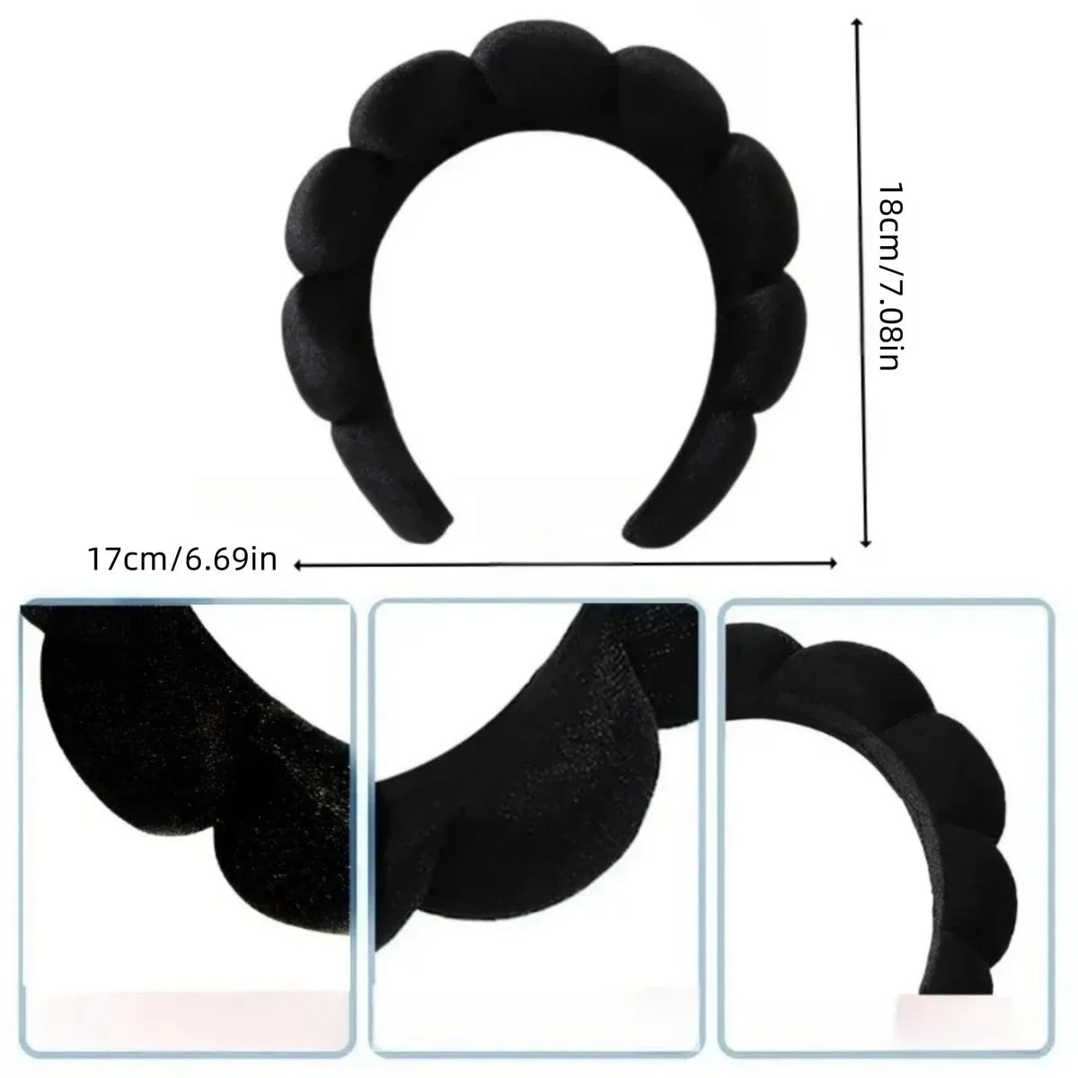 3PCS Spa Bubble Headband & Wristbands Skincare Set