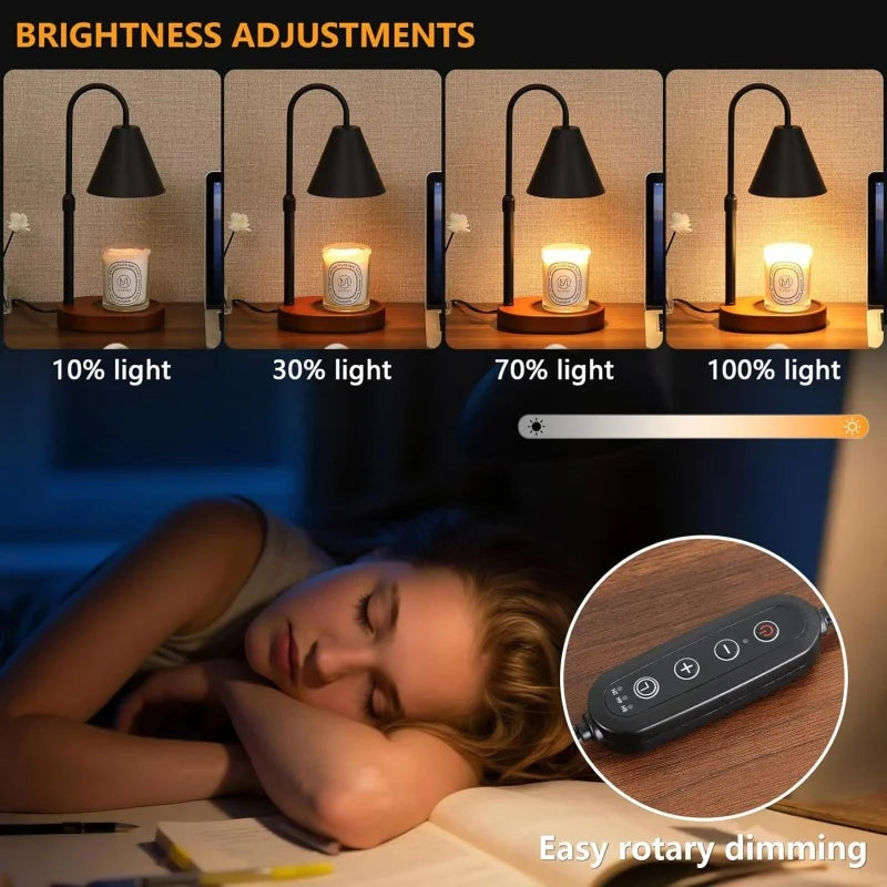 Dimmable Candle Warmer Lamp with Timer, Adjustable Height