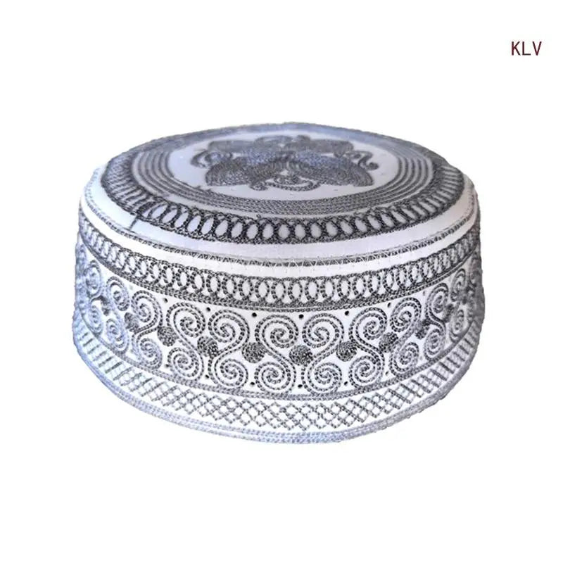 Men's Embroidered Cotton Kufi Prayer Cap