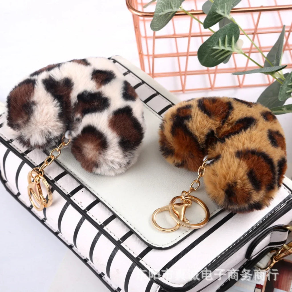 Heart Plush Pom Pom Keychain Fashion Bag Charm