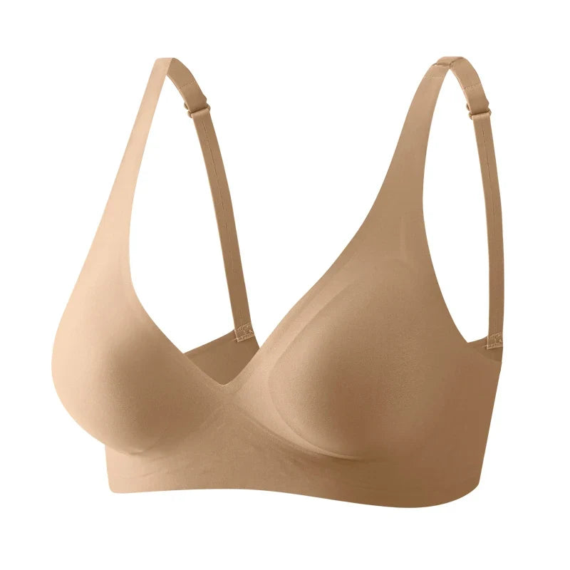 New Fashion Traceless Jelly Bra For Women Comfortable Wireless Push Up Brassiere Sexy Solid Color Seamless Intimate Underwear