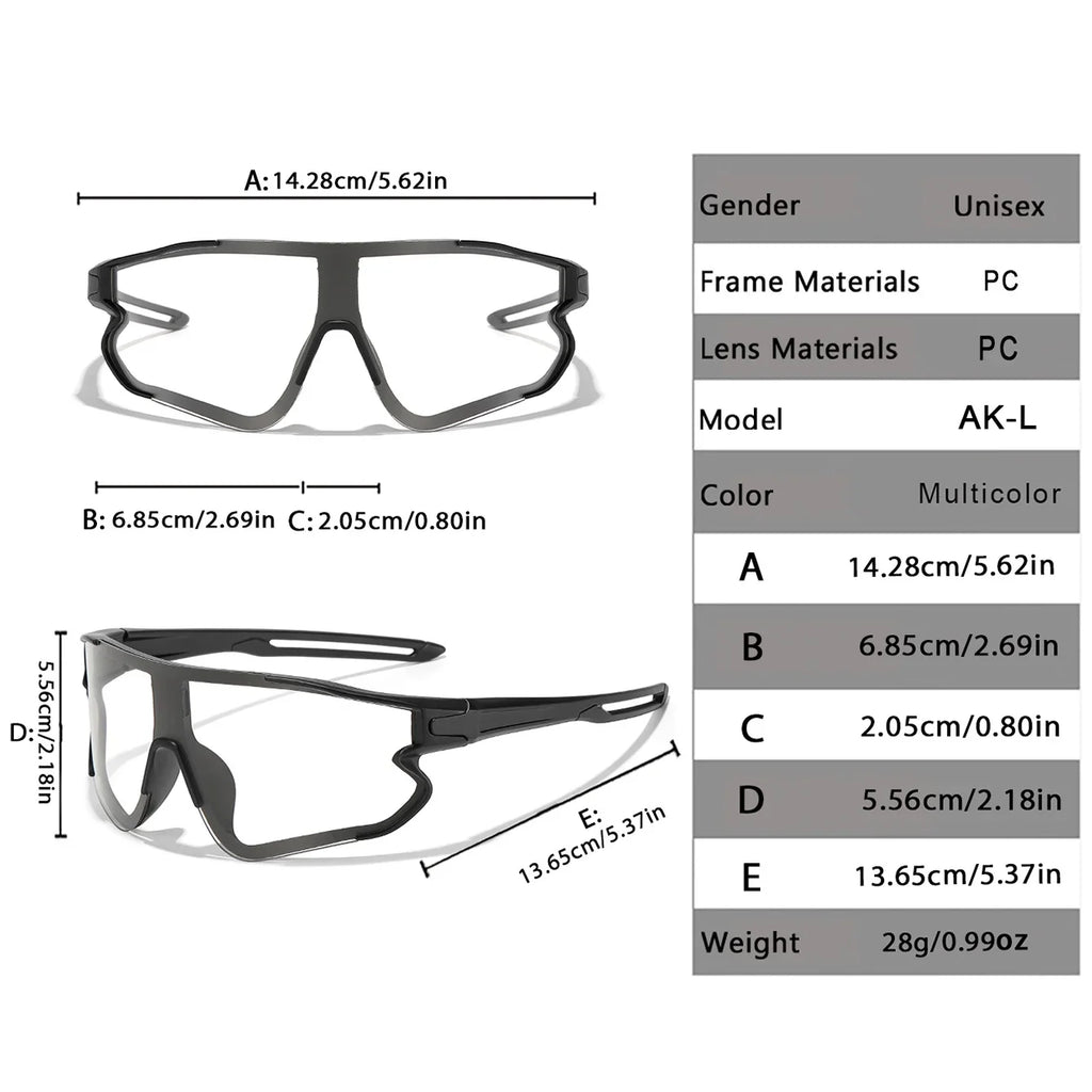 Photochromic UV400 Motorcycle Sports Sunglasses for Men & Women