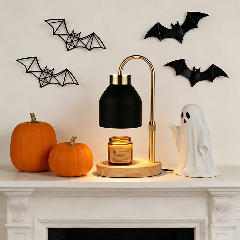 Black Candle Warmer Lamp with Timer, Dimmable & Adjustable - Style A