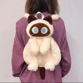 16-Inch Kawaii Big Eyes Cat Plush Backpack – Cute Large Capacity Soft Toy Bag for Boys, Girls, and Women