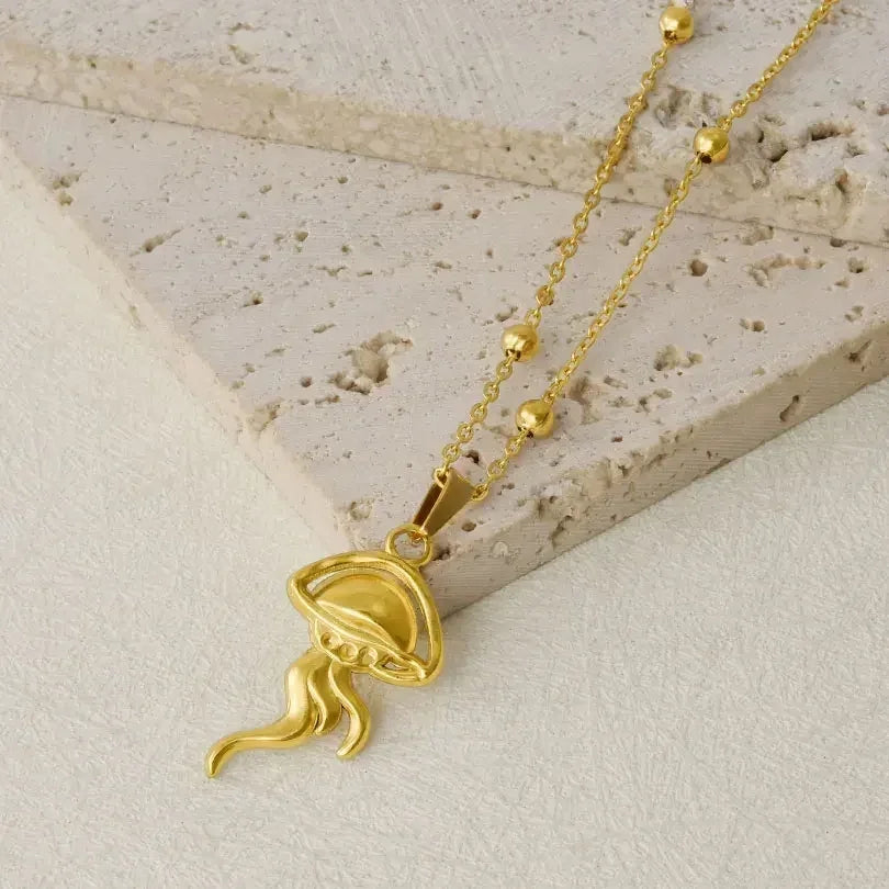 1Pc Temperament Fashion Summer Beach Blue Marine Life Sea Horse Shell Turtle Mini Fish Bead Necklace Classic Clavicle Chain