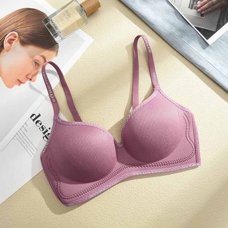 FINETOO Women Underwear Small Chest Sexy Push Up Lingerie Seamless Bra for Women Comfortable Everyday Bra Thick Bralette 32-38AB