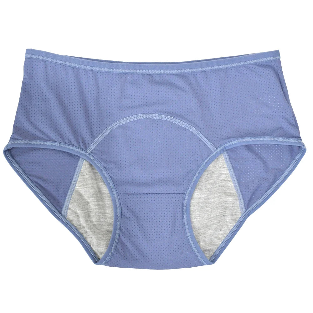 1pc Women's Leak Proof Menstrual Panties – Mid Waist Ice Silk Plus Size Waterproof Period Underwear Sexy Physiological Briefs