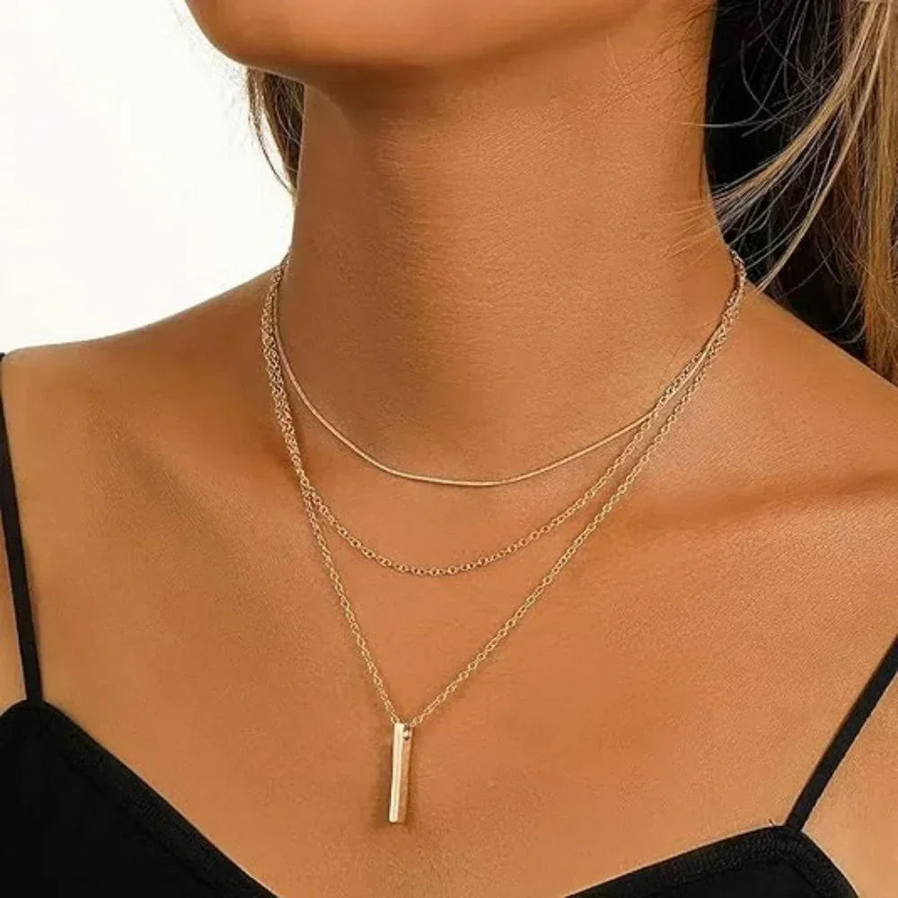 MEDFOLY 3pcs Gold Charm Necklace For Women Star Pearl Cross Pendant Neckalces Dainty 14K Gold Plated Summer Beach Jewelry Gifts