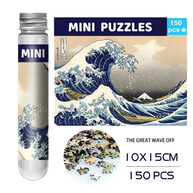 150pcs Jigsaw Puzzle, Test Tube Van Gogh Sunflower, Japan The Great Wave Off Kanagawa, Famous Oil Paintings, Christmas Gift