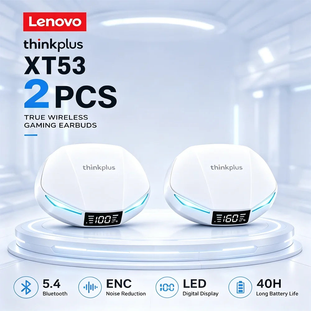 Lenovo XT53 Wireless Earbuds — Bluetooth 5.3