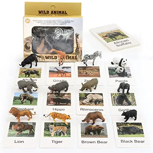 Montessori Animal Matching Cards - Language Learning Cognitive Toy for Kids, Insect Farm Zoo, Educational Preschool Toy for 1-2 Years Old Toddlers
