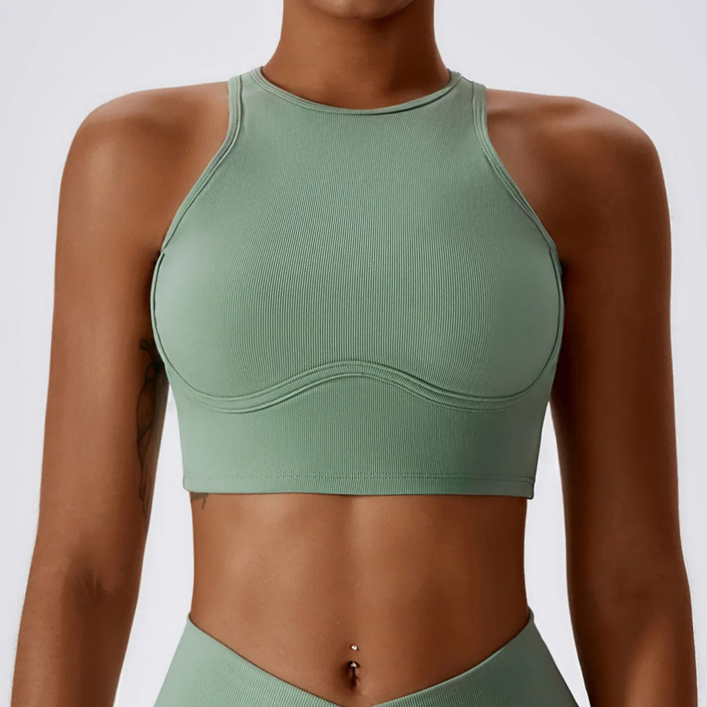Women's Sport Bras Gym High Intensity Underwear Running Yoga Beautiful Back Dry Bras Shockproof Rib Workout Bra Seamless Fitness