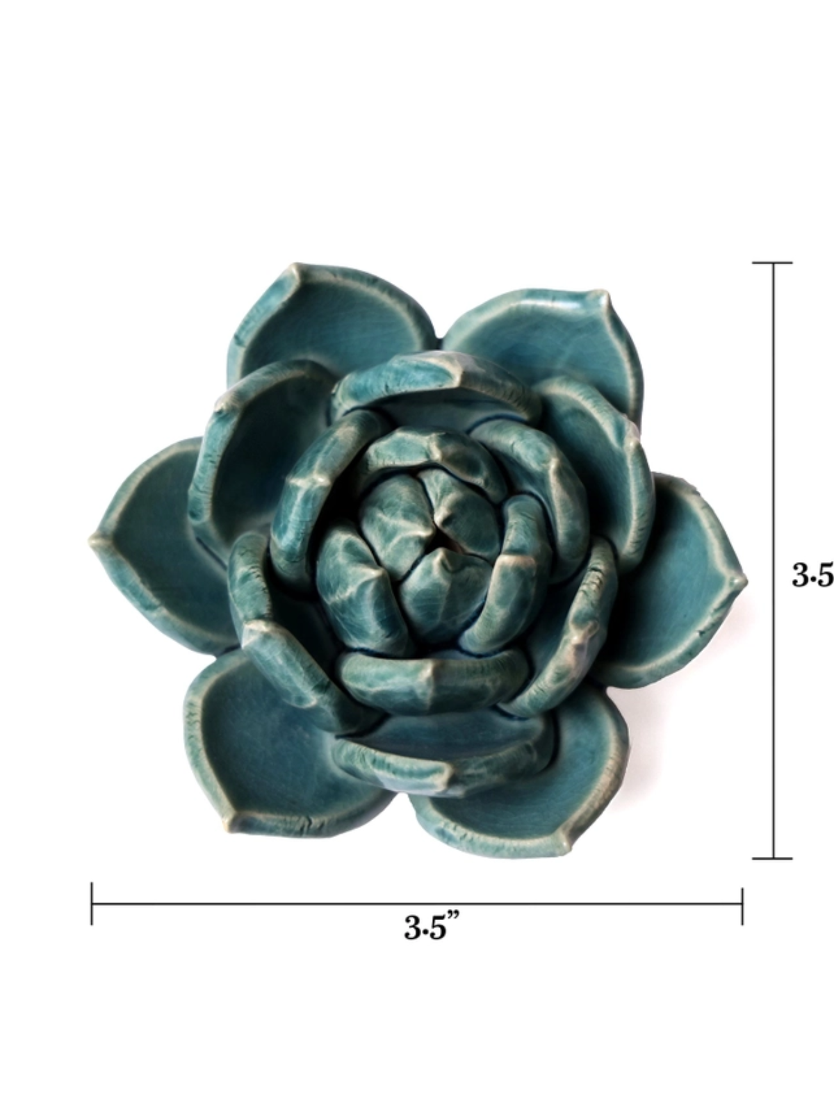 Ceramic Small Teal Succulent - Echeveria