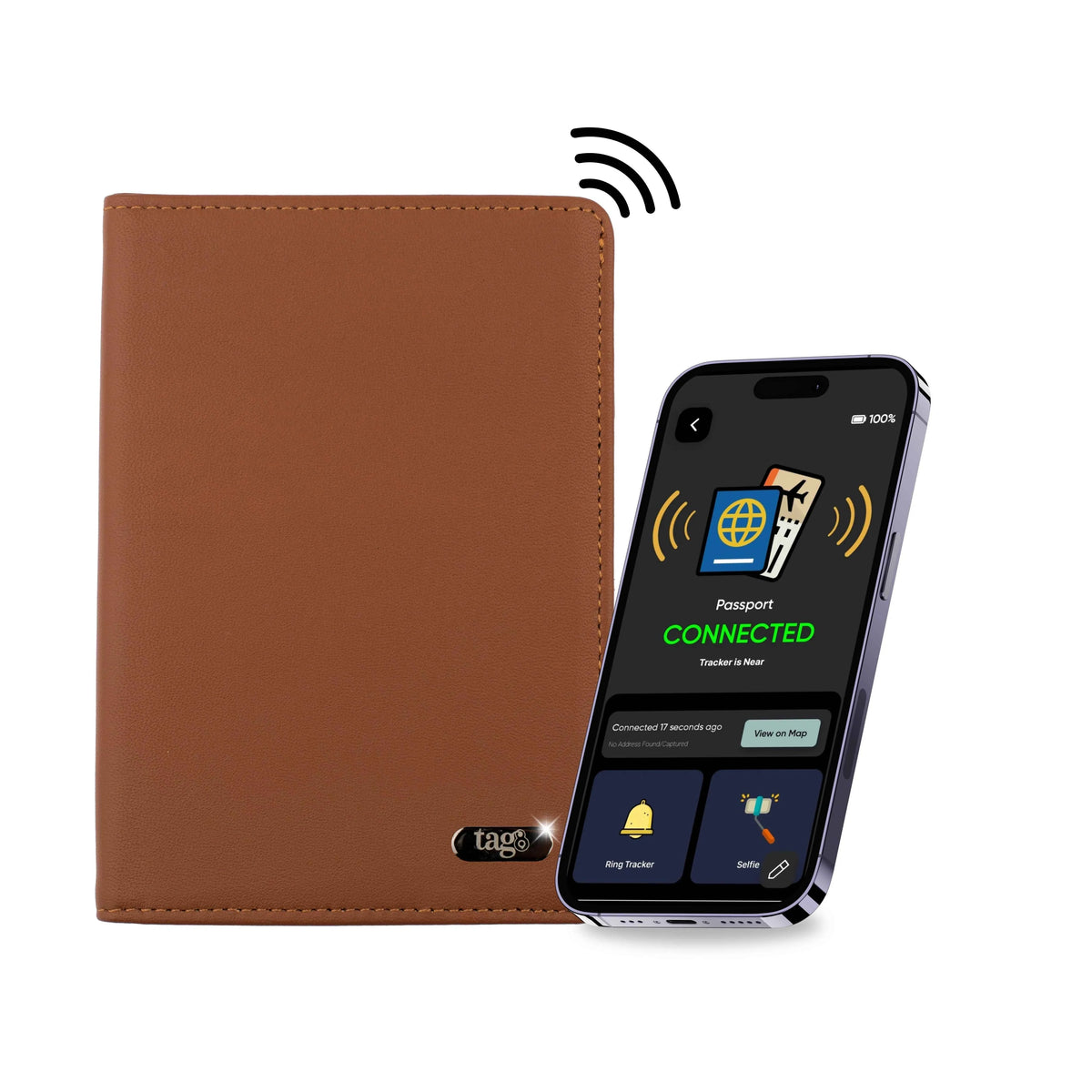 Dolphin Smart Leather Passport Tracker