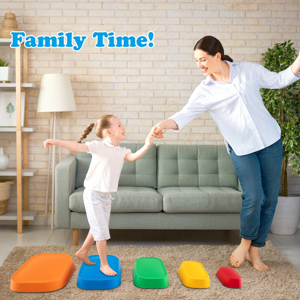 Stepping Stone for Kids 5Pcs Non-Slip Toddler River Stone Set-Multicolor