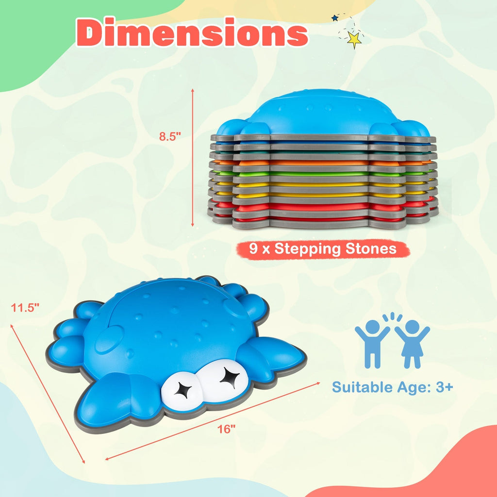 Stepping Stones for Kids 9 Pieces Non-Slip Toddler Stepping Stones Balance Sensory Toys-Multicolor