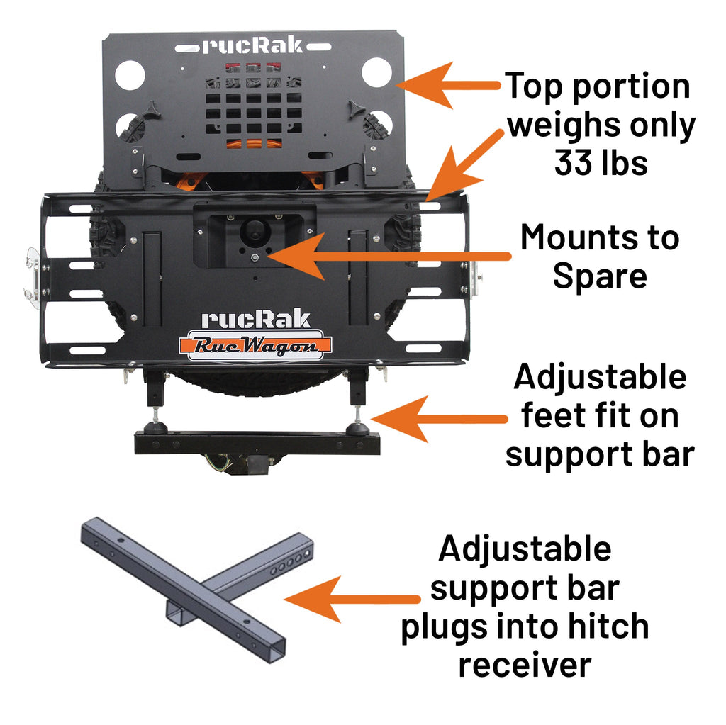Jeep JL (2018+) Swing-Away Cargo Rack & Bike Carrier | rucRak Grunt