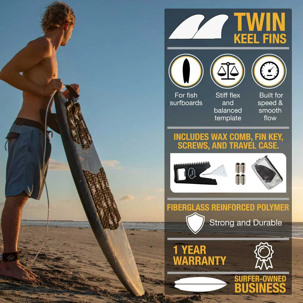 Twin Keel Surfboard Fins