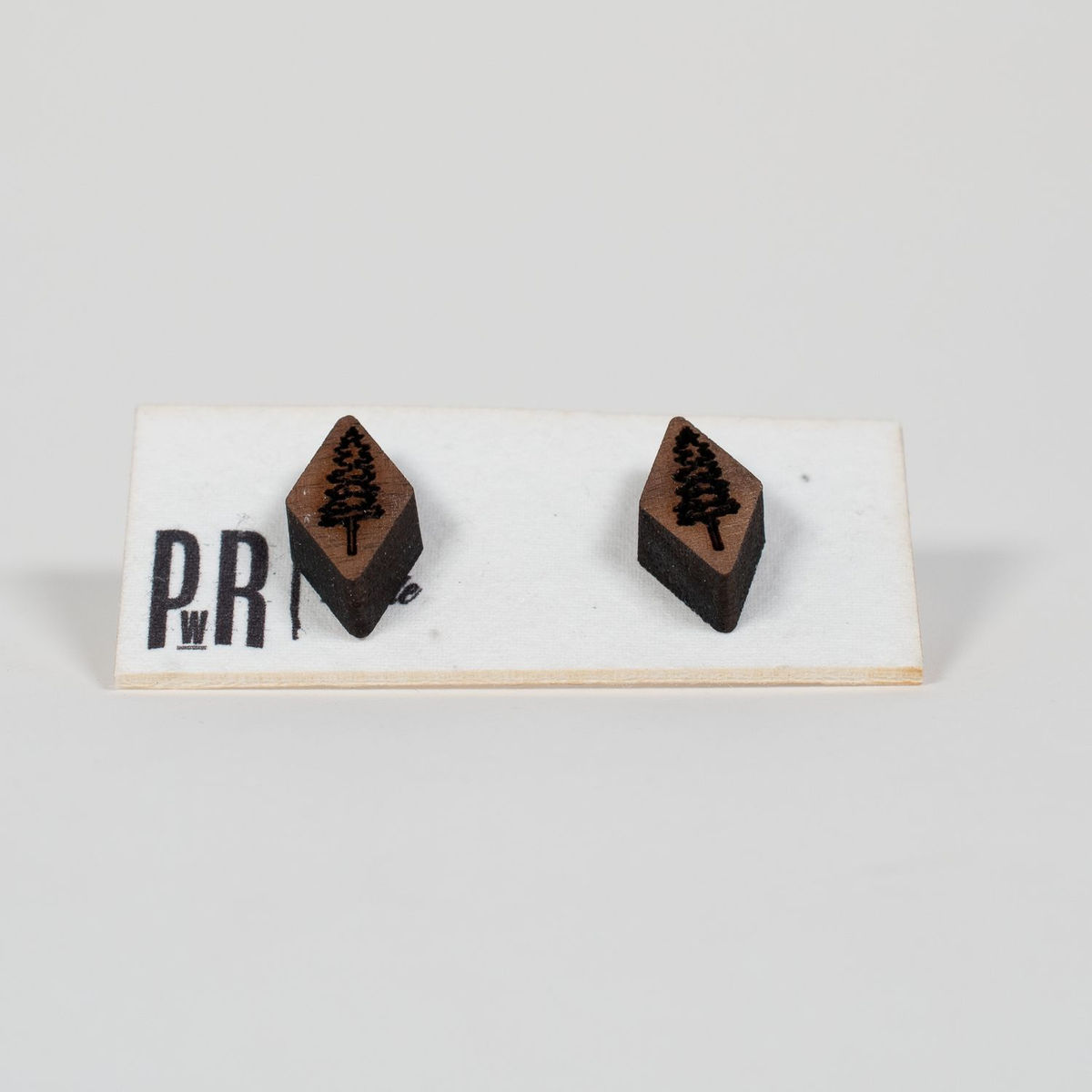 Small Wood Stud Earrings | 14 Geometric Designs