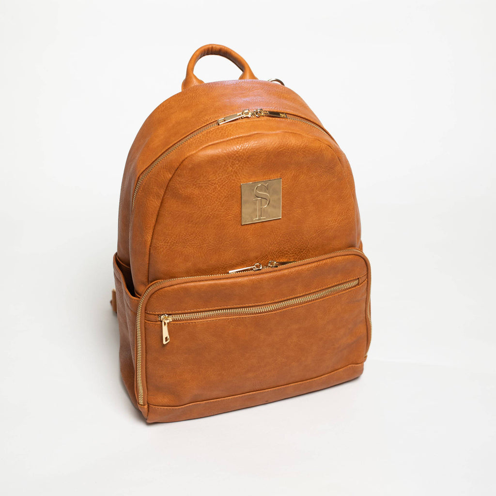 Brown Leather Carrier Backpack