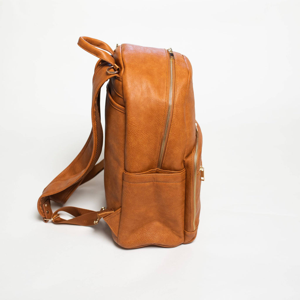 Brown Leather Carrier Backpack
