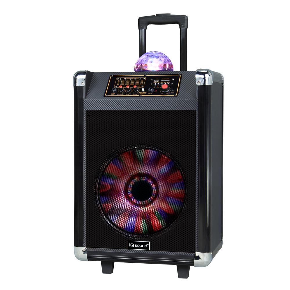 IQ Sound 12" Portable Bluetooth Speaker with Disco Ball Light