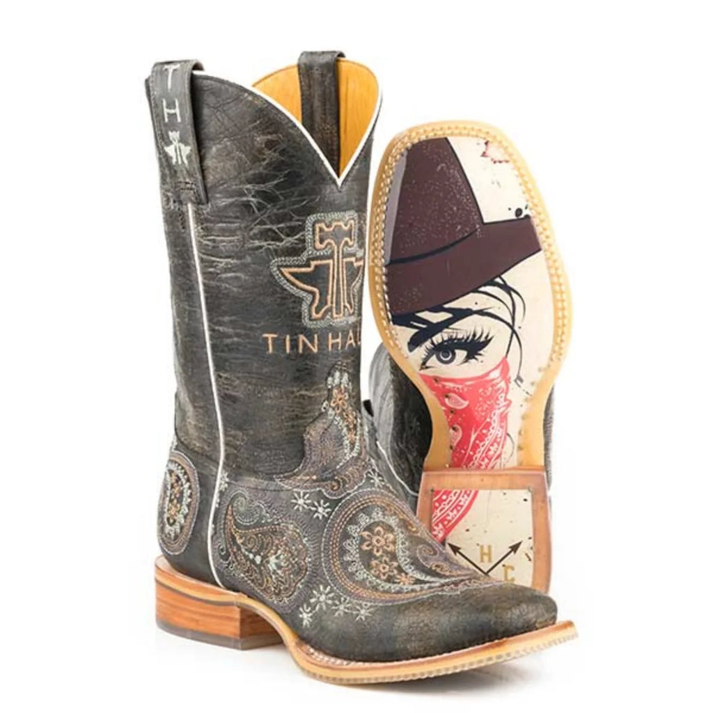 Tin Haul Bandana Bandit - Women's Leather Cowgirl Boot