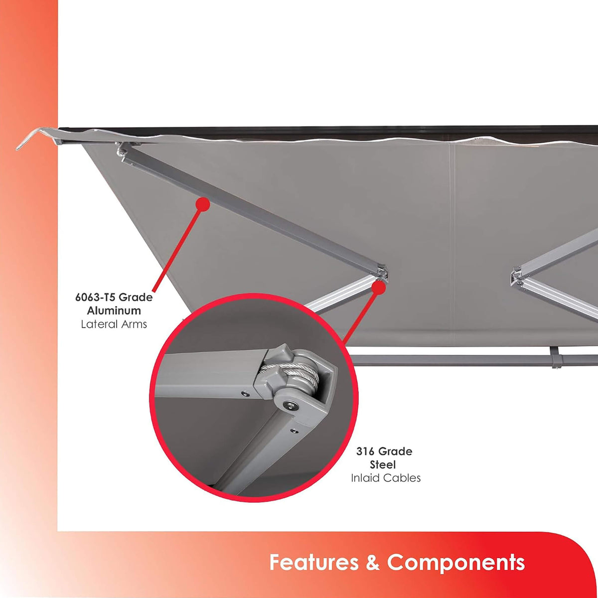 Advaning SG Series Manual Retractable Fully-Assembled Sun Shade Canopy Awning (MA1210-MA1410) (SAK53186)
