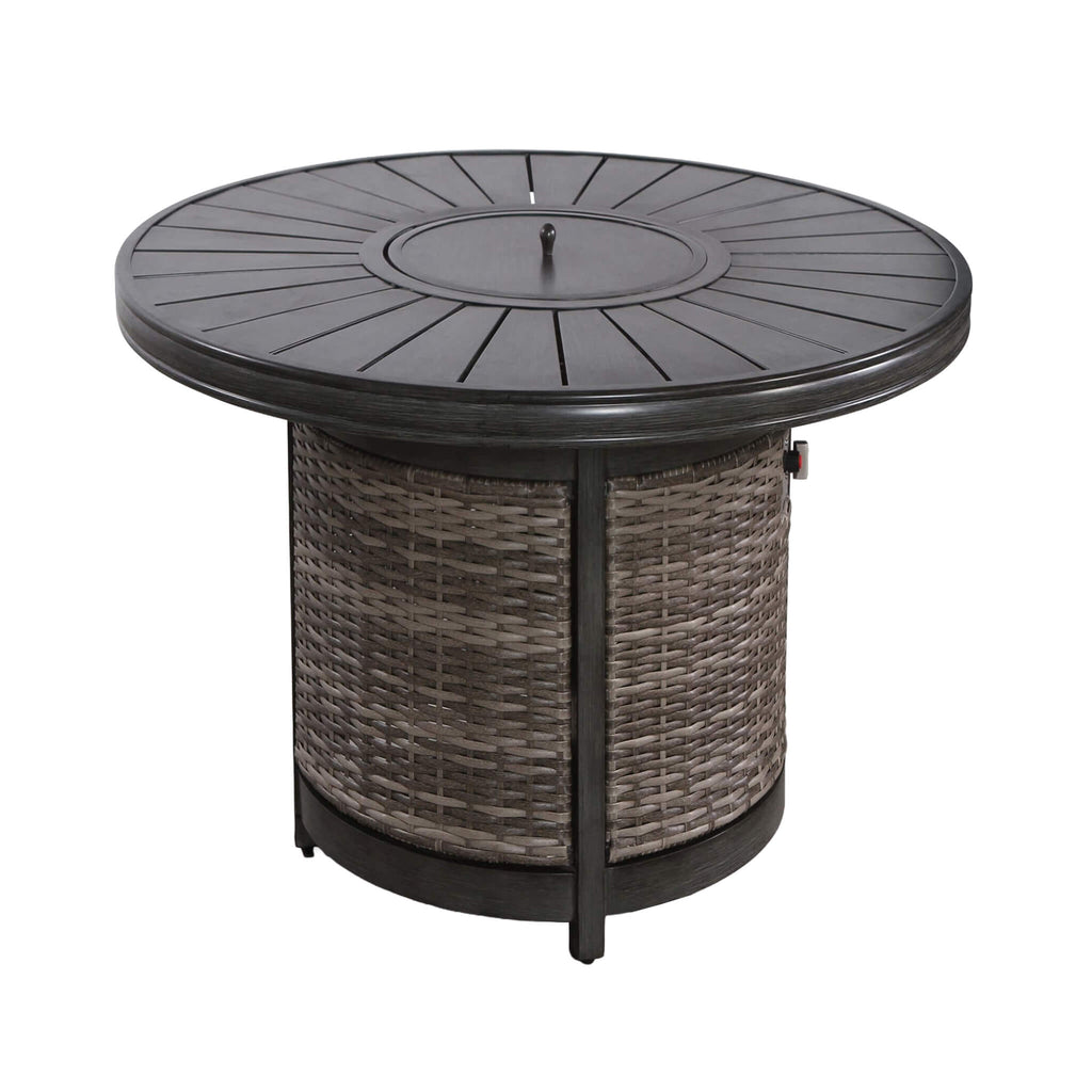 52-Inch Propane Fire Pit Wicker Table With Aluminum Top (SAK28510)