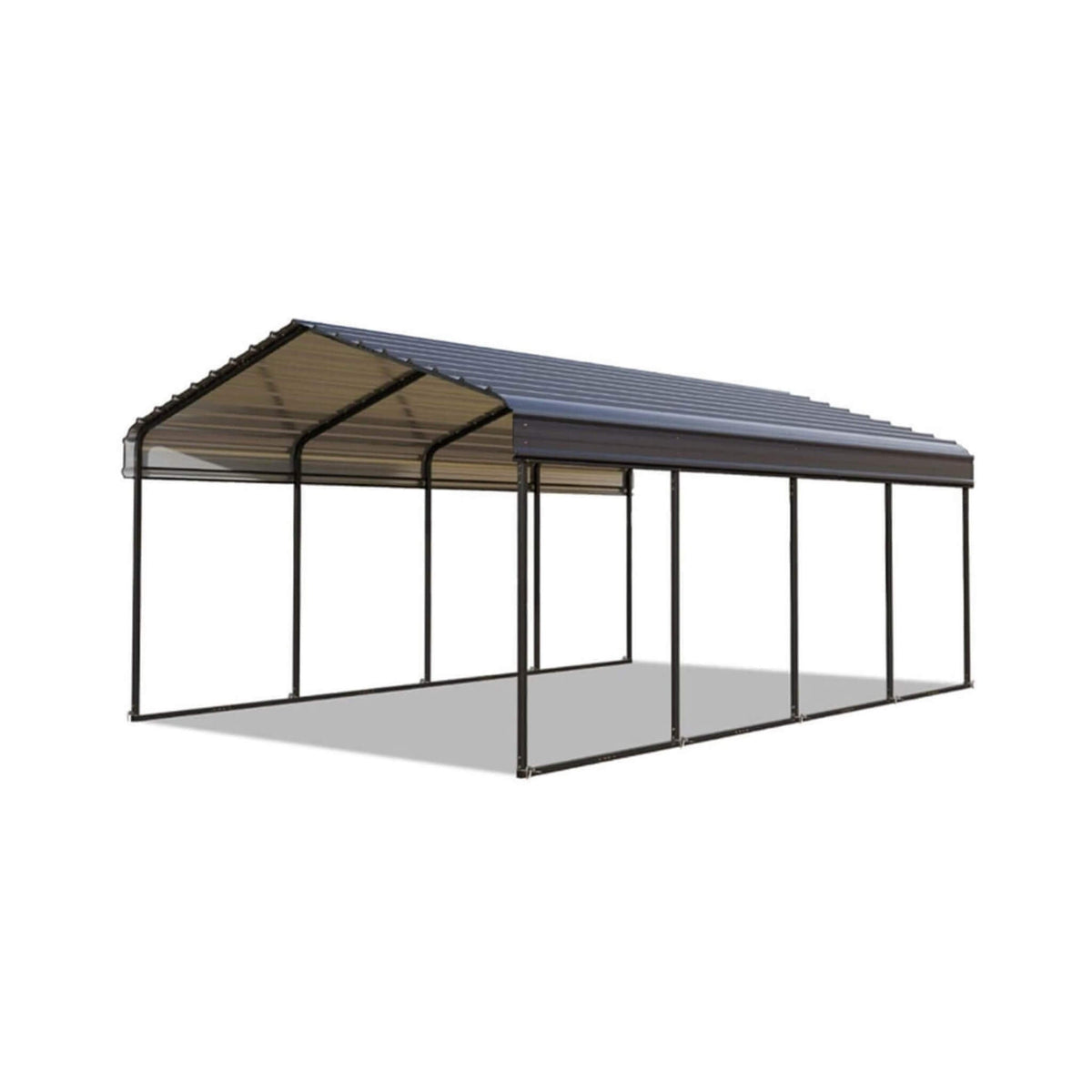 [12X25FT] Heavy-Duty Extra-Large Multi Vehicle Carport Kit With Galvanized Steel Roof (SAK37514)