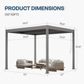Aluminum Louvered Pergola Kit With Adjustable Roof & Drainage (SAK94316)