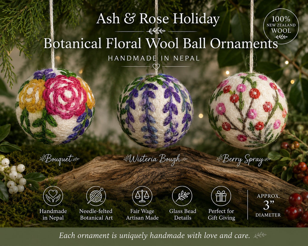 Hand Felted Wool Ball Ornament  - Bouquet