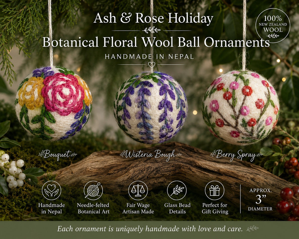 Hand Felted Wool Ball Ornament  - Bouquet