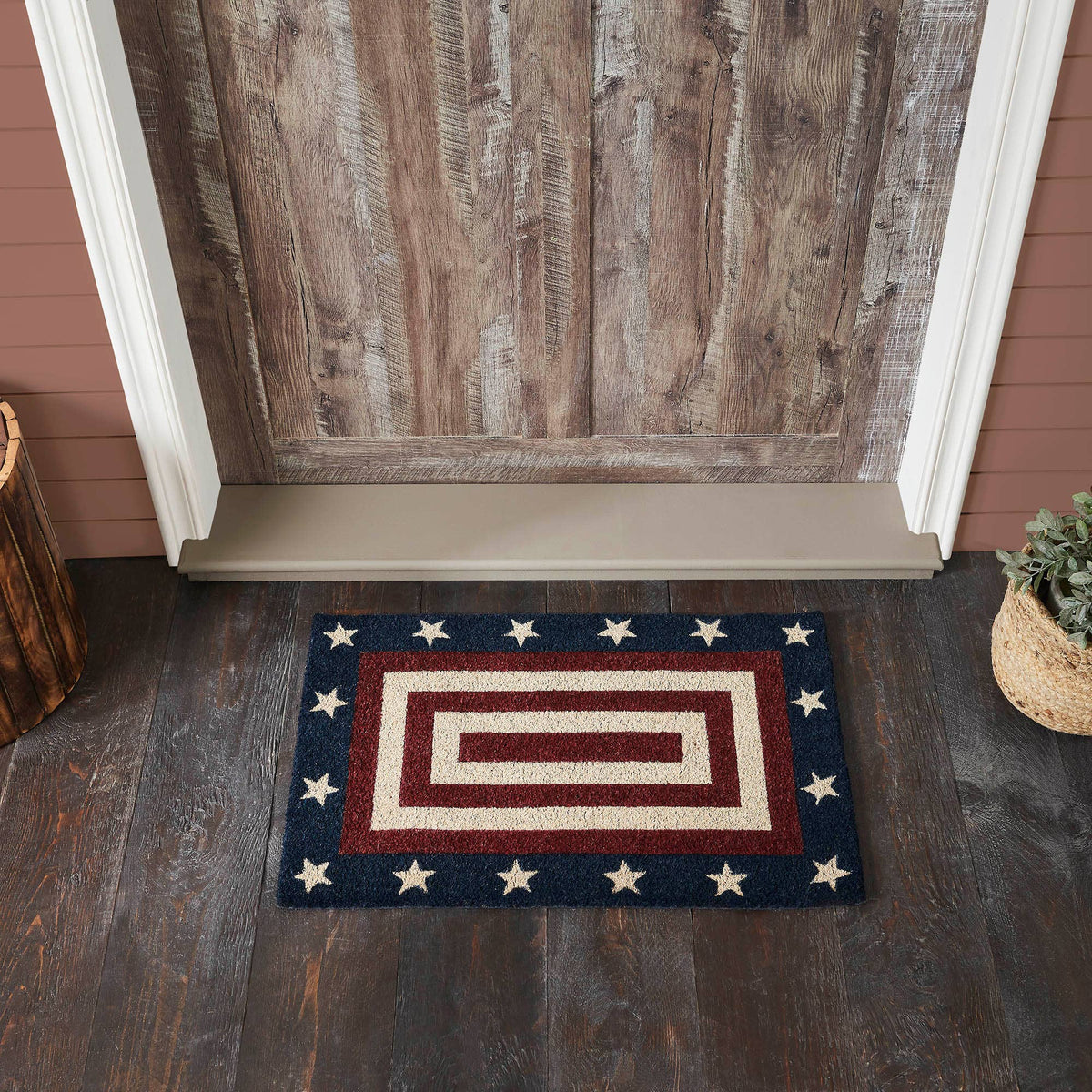 Americana Coir Entry Rug 20x30 Stars and Stripes