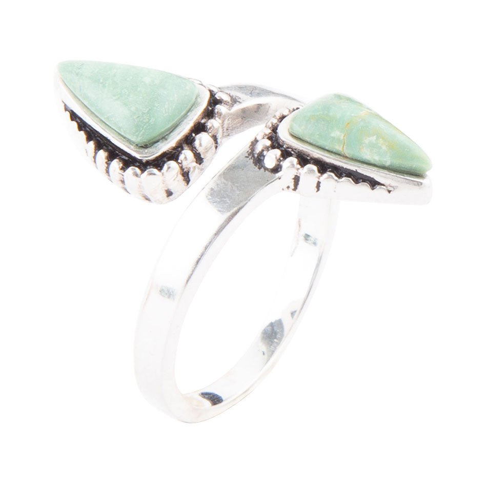 Begondor Green Turquoise and Sterling Silver Adjustable Ring