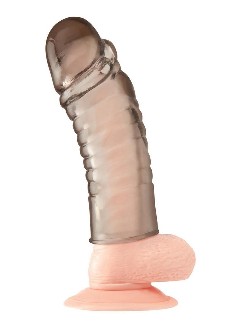 Blue Line Ribbed Realistic Penis Enhancing Sleeve