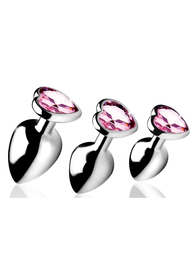 Booty Sparks Pink Heart Gem Anal Plug Set