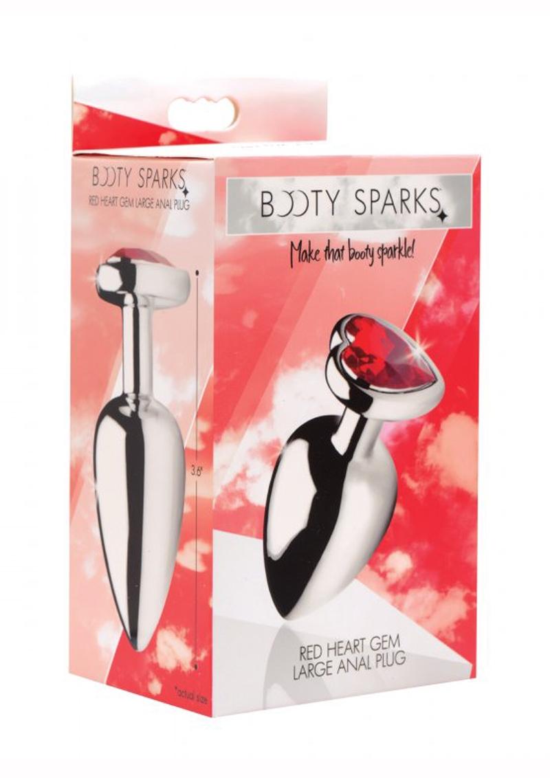 Booty Sparks Red Heart Gem Large Anal Plug