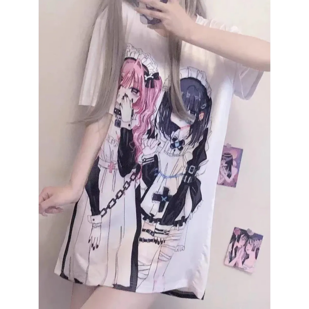 Breezy Loose Cartoon Print Shirt