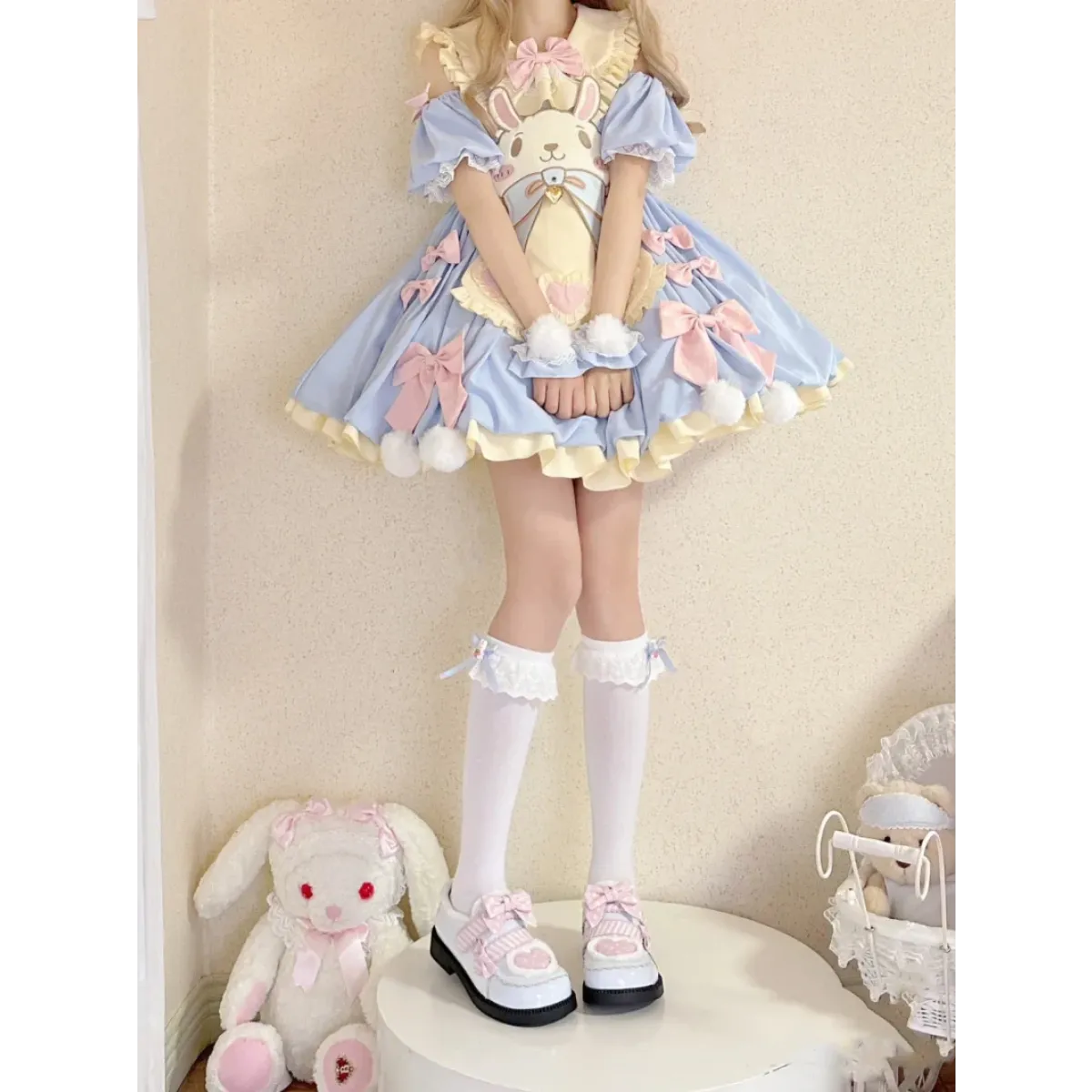 Pastel Lolita Bunny Bow Dress