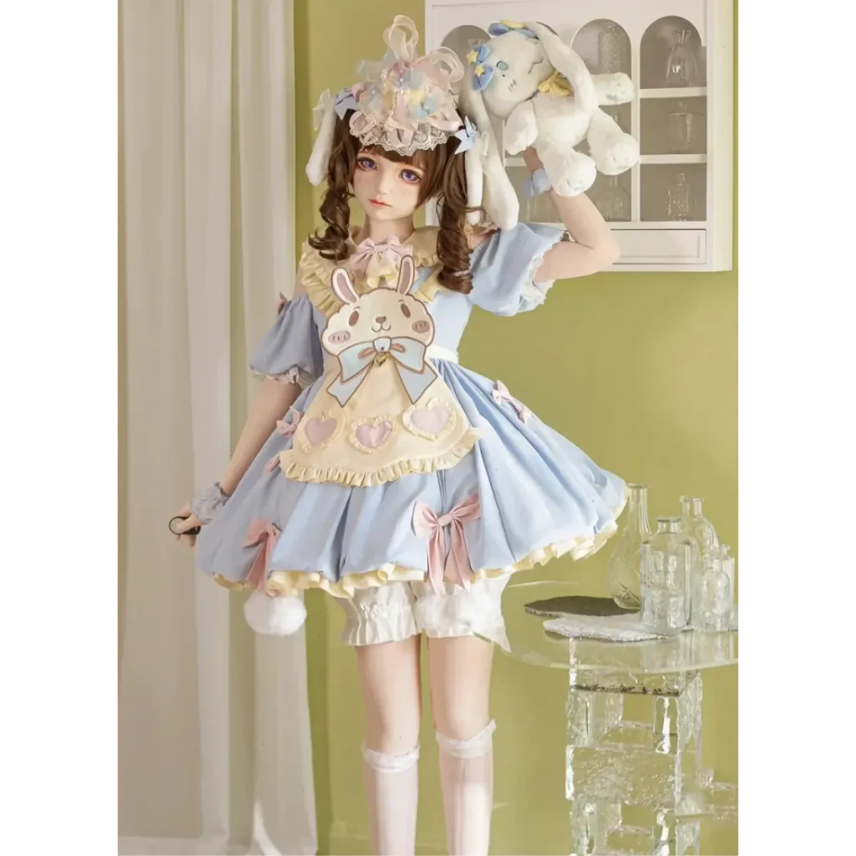 Pastel Lolita Bunny Bow Dress