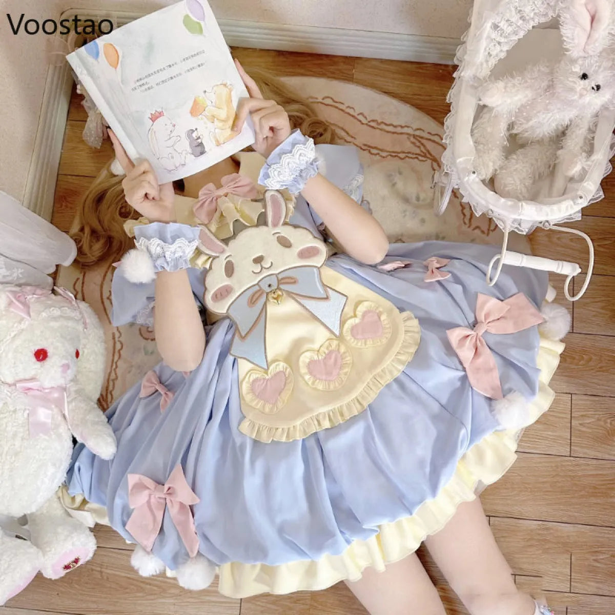 Pastel Lolita Bunny Bow Dress
