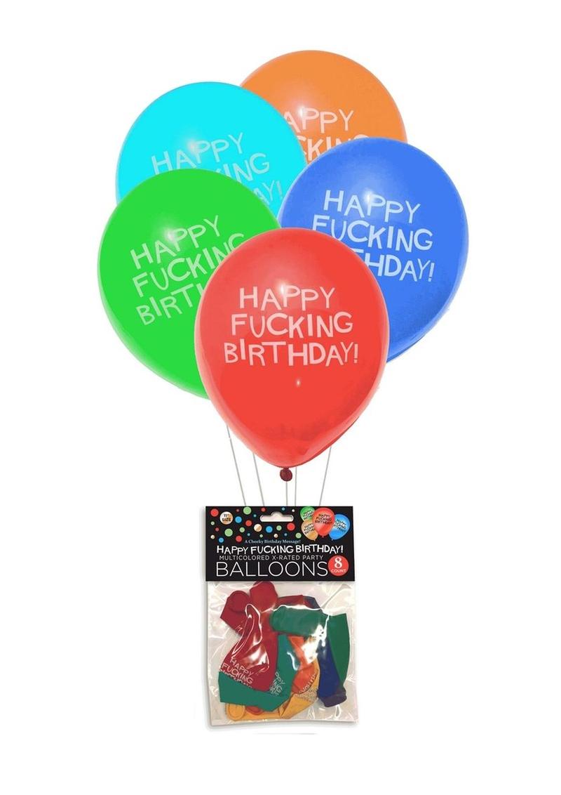 X-Rated Happy Fucking Birthday Balloons 8 Assorted Colors for Parties