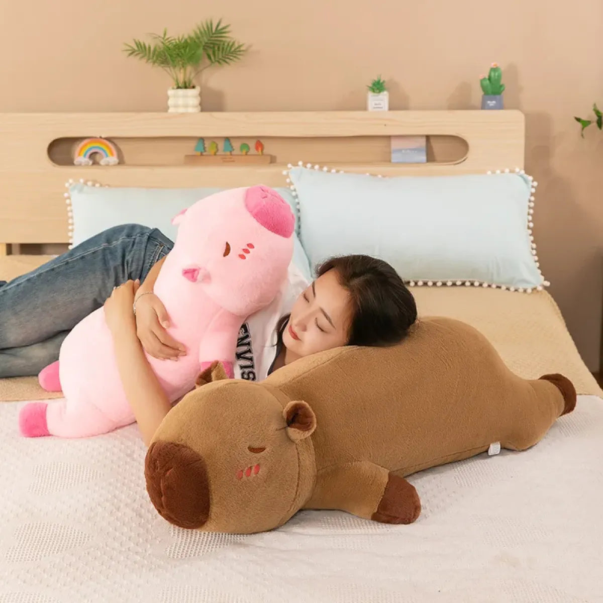 60cm Kawaii Capybara Plush Pillow – Soft Sleeping Toy for Birthday Gift