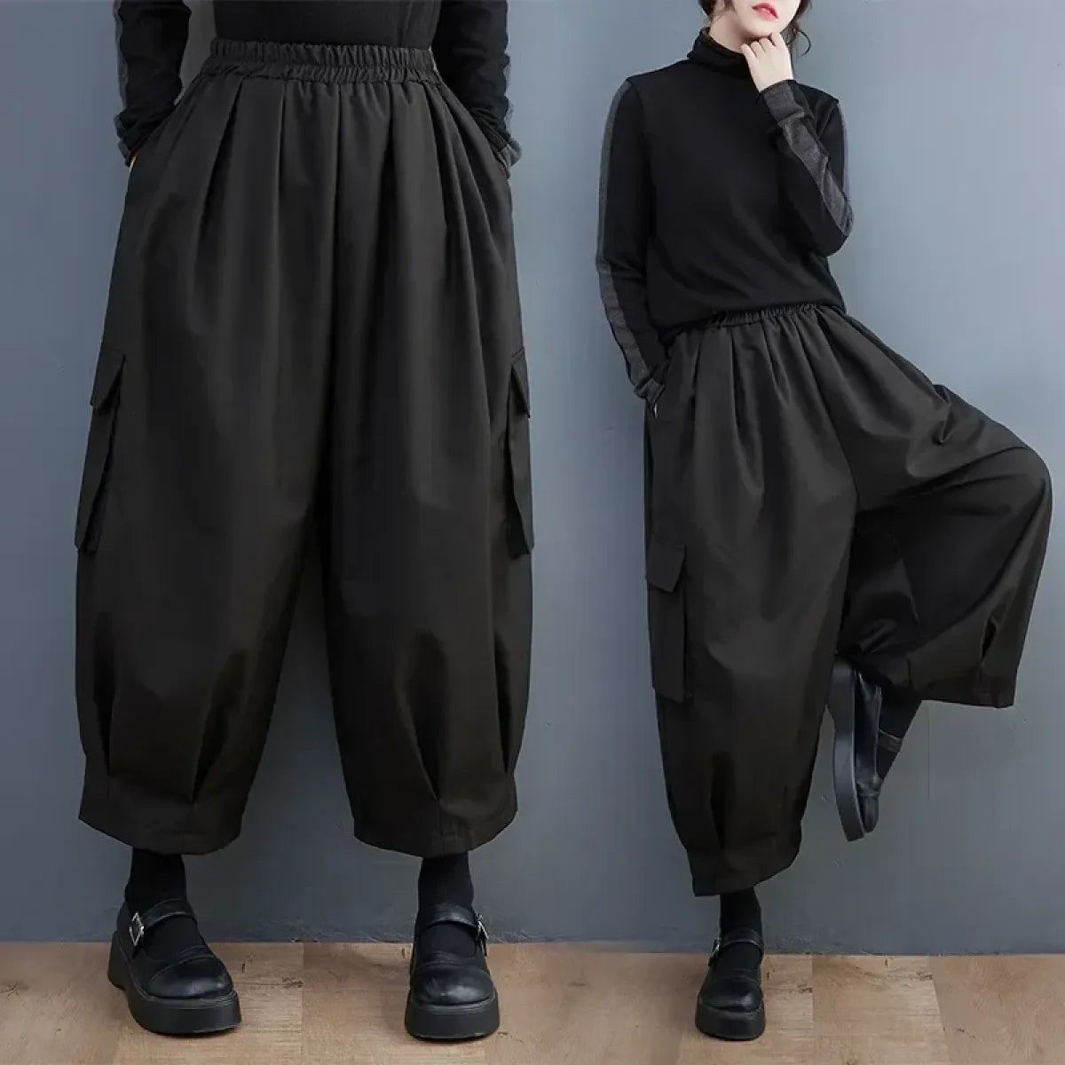 Oversized Cargo Pants – High Waist, Loose Fit with Pocket Details