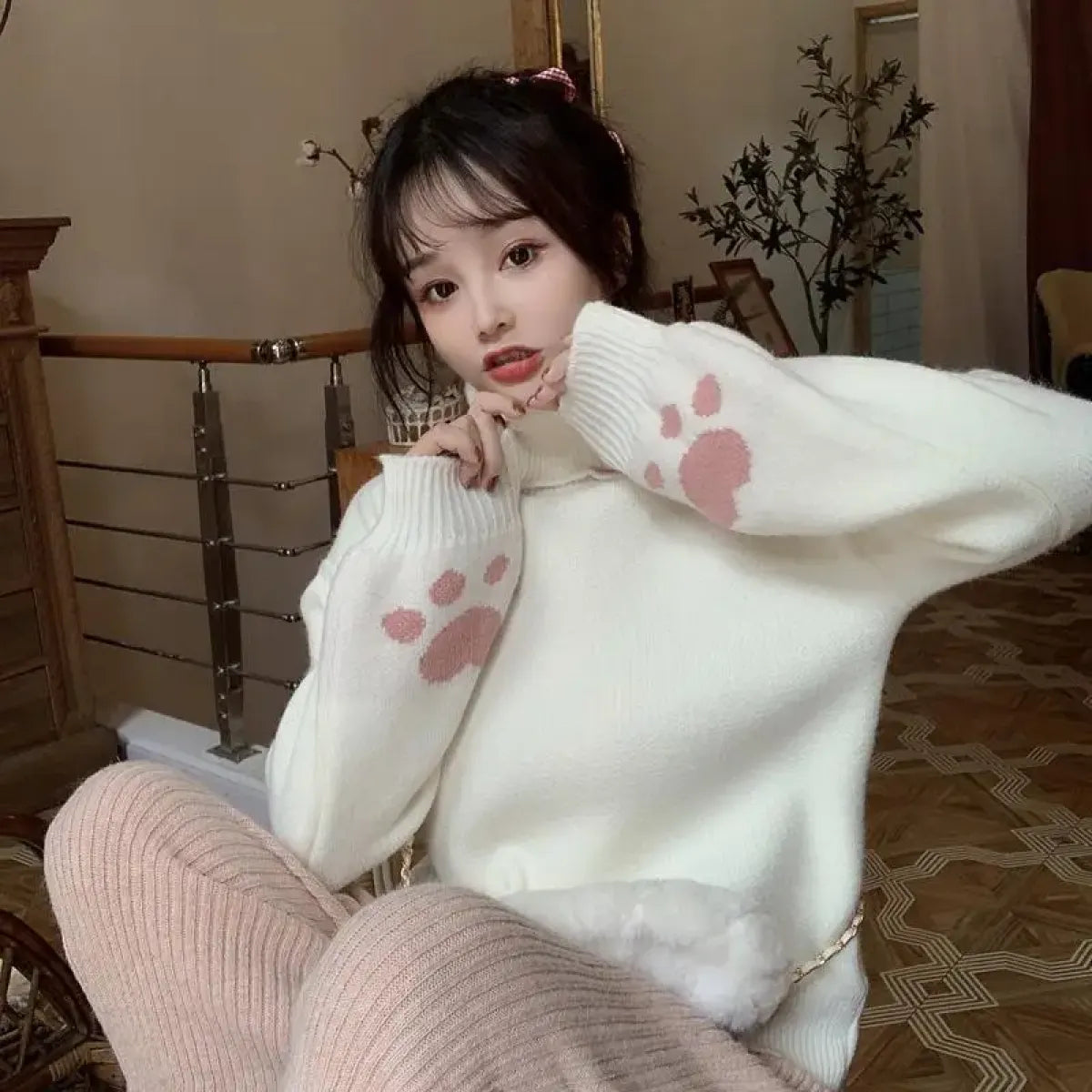 Kawaii Cat Paw Knit Sweater