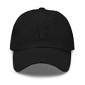 Four Box Logo Dad Hat — Low-Profile Cotton Golf Cap (Black Logo)
