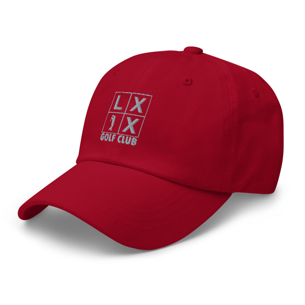 Four Box Logo Dad Hat — Low-Profile Cotton Golf Cap (Gray Logo)