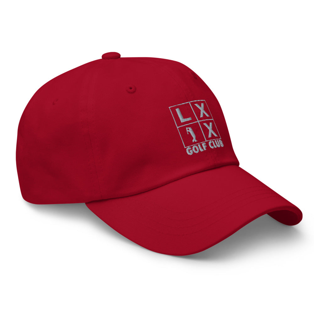 Four Box Logo Dad Hat — Low-Profile Cotton Golf Cap (Gray Logo)