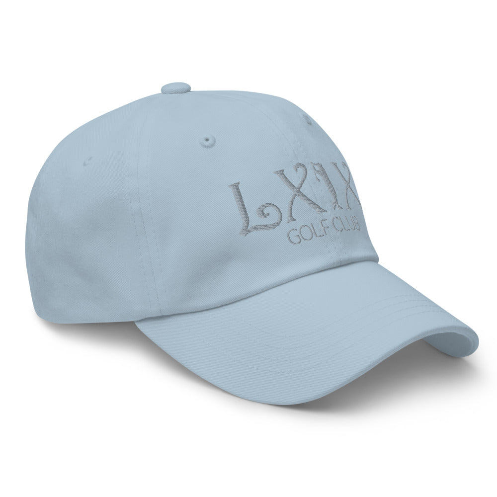 Curve Logo Dad Hat — Low-Profile Cotton Golf Cap (Gray Logo)